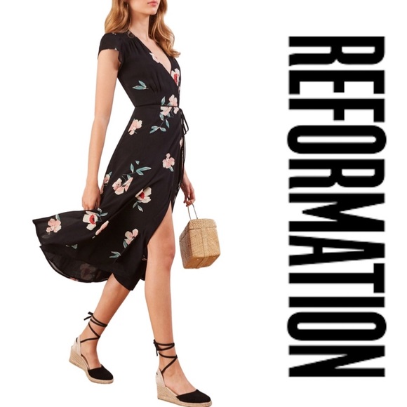 Reformation Dresses & Skirts - REFORMATION • Carina Midi Wrap Dress • NWT • Large